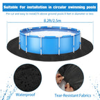 CIEOVO 8 FT Round Pool Liner Pad for Above Ground Swimming Pools - Protects Pool Liner Outdoor Pool Mat for Pool Bottom Liner Protector to Prevent Punctures Extend Liner Life