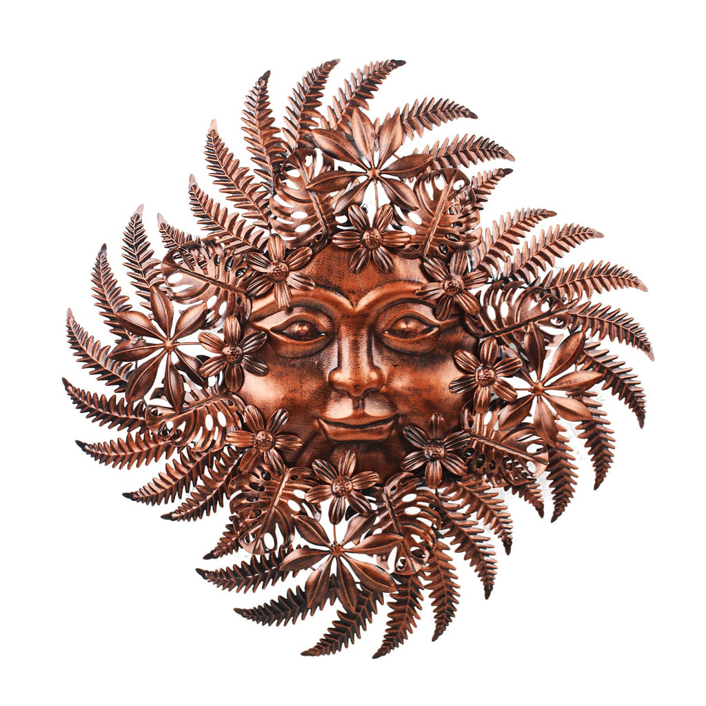 dreamskip Copper Metal Sun Outdoor Wall Decor, 24" Large Sun Flower Garden Wall Art, 3D Sun Wall Decor for Patio Fence Yard Decoration Gift for Mom Women