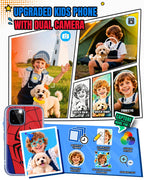 Byserten Kids Phone 3.5'' Touchscreen with Dual Camera & Learning Games