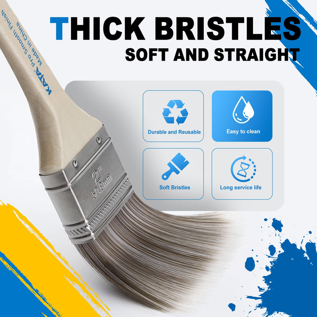 KATA Paint Pyramid Stands with Brushes - 36PC Painters Triangle Stands 5PC Paint Brushes - Paint Both Sides at Once, Fast Drying Stackable Design for DIY, Cabinet Doors, Furniture Painting & Risers
