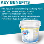 1 Inch Bromine Tablets | Brominating Chemical Sanitizer for Spas, Hot Tubs or Indoor Pools - Low Odor, Less Irritation, Pre-Stabilized, Long-Lasting, Chlorine Alternative - 8 lbs