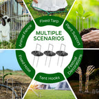 200 Pcs Garden Stakes Landscape Staples Set, 6 Inch 11 Gauge Heavy Duty Galvanized 100 U-Shaped Pins with 100 Gaskets for Weed Barrier Fabric, Grass Sod, Artificial Turf & Yard Landscaping