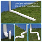 plusgutter 2 Pack Rain Gutter Downspout Extensions, Flexible Downspout Extender with 58"+68" Extendable Pipes for Rain Water Drainage, Durable Down Spout Drain Extension with Connector (White)