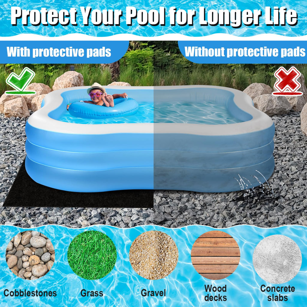 VICAMB 9.7 x 6.7ft Rectangular Pool Liner Pad for Above Ground Swimming Pools,220g/㎡ Heavy Duty Pool Ground Mat Under Pool Pad,Pools Bottom Liner Protector to Prevent Puncture and Extend Liner Life