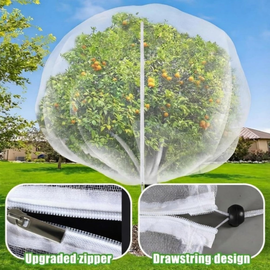 Vincreem 2 Pcs Large Fruit Tree Netting 10 X 14 Ft with Zipper Drawstring