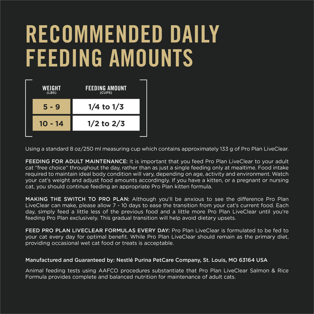 Purina Pro Plan LiveClear Allergen Reducing Dry Cat Food, Salmon, 7 lb