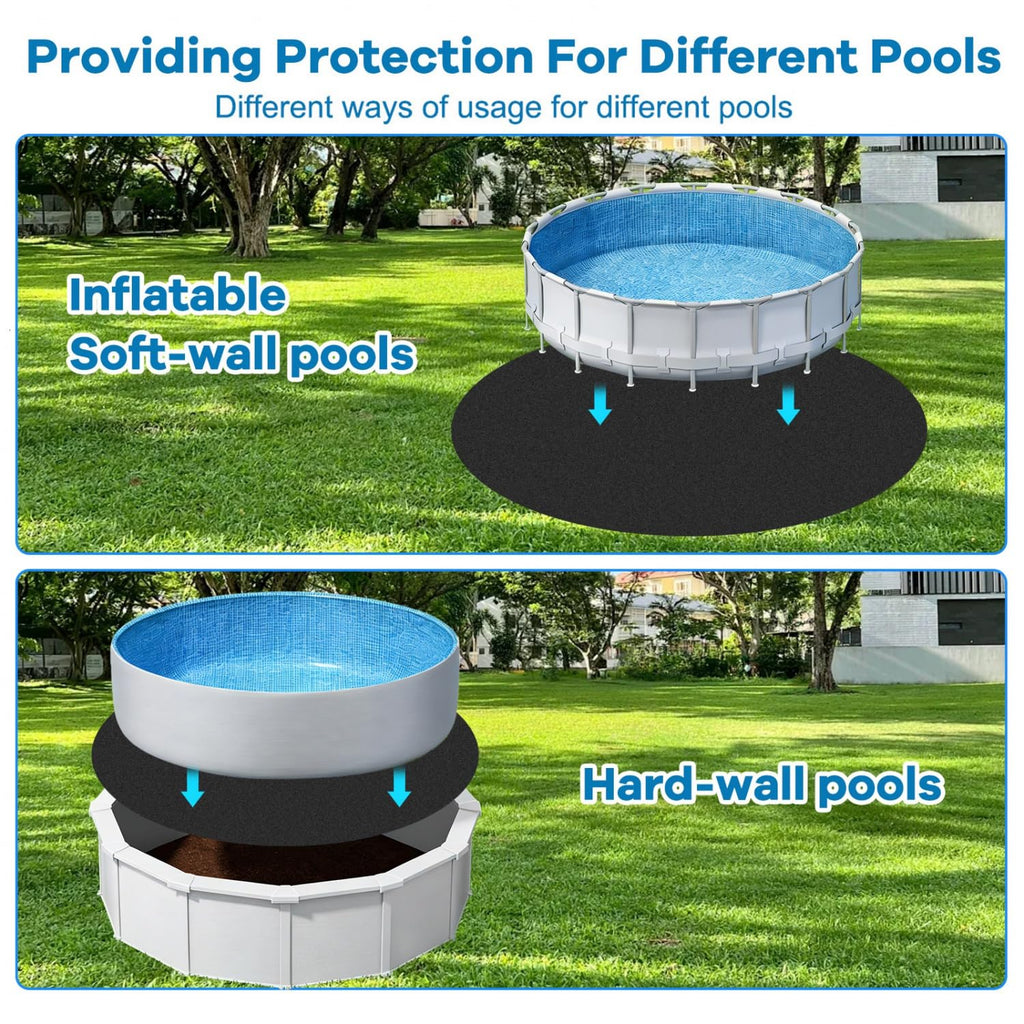 Gonioa 15 FT Pool Pad for Above Ground Pools, Round Pool Liner Pad Under Pool Mat for Above Ground Pools, Heavy Duty Pools Ground Pad to Prevent Puncture and Extend Liner Life