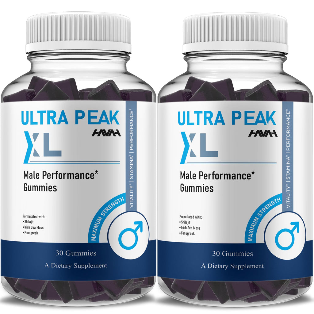 Havah Ultra Peak XL Performance Gummies, UltraPeak XL Advanced Overall Health and Natural Performance Formula Supplement (2 Pack - 60 Gummies)
