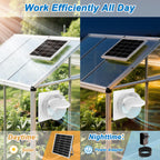 Solar Exhaust Fan with Power Adapter, 6 Inch Solar Powered Exhaust Ventilation Fan, Quiet Brushless Solar Vent Fan with 25W Solar Panel, Anti‑Backflow Valve for Chicken Coop, Shed, Greenhouse