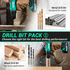 DCA Cordless Drill Set, 354 in-lbs Torque, 3/8" Keyless Chuck, Electric Power Drill with 2.0Ah Battery and Charger,18+1 Position,25-Piece 20V Drill Driver Kit, ADJZ2035