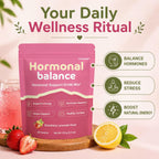 Hormone Balance for Women, Myo-Inositol Drink Mix with Magnesium, Rhodiola Rosea, Vitamin C, Cortisol Support Supplement, Vegan Sugar-Free Non-GMO, PMS Comfort, Menopause Wellness & Mood Balance 30psc