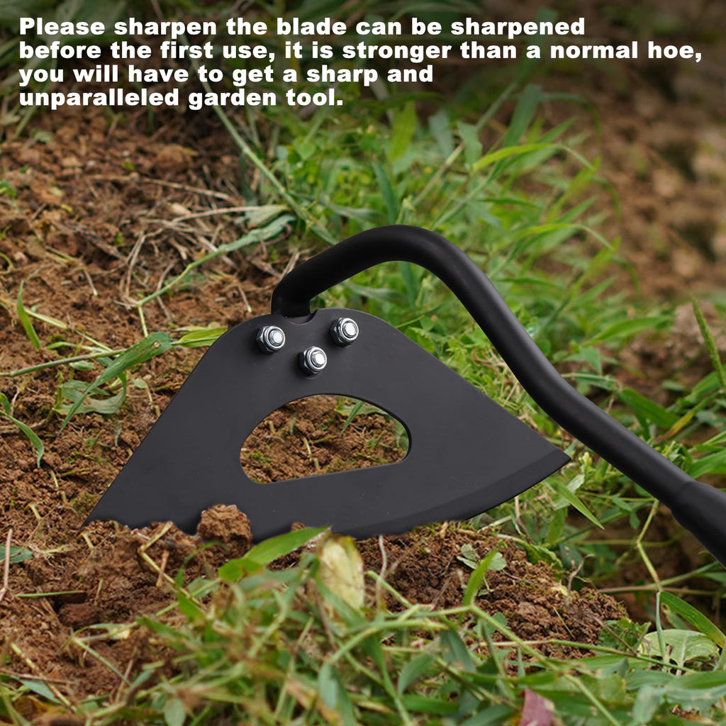 EUIJOIP Hoe Garden Tool, Hollow Hoe with 55-85 Inch Long Handle, Adjustable Manual Weeder Heavy Duty Garden Hoe for Weeding, Digging, Hoeing, Cutting and Loosing Soil
