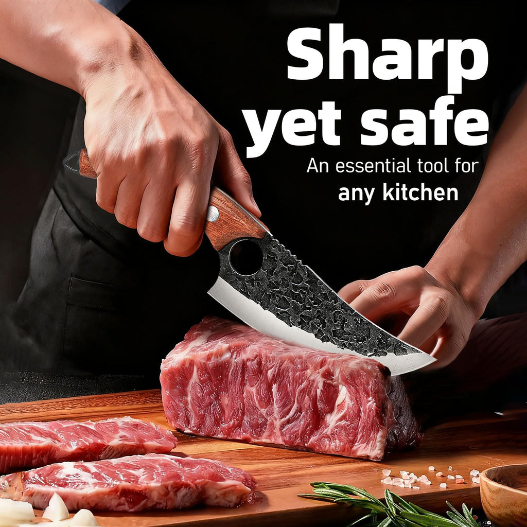 Birthday Gifts for Men Dad Husband - Chef Knife, Kitchen Knife for Cooking, Unique Gifts for Men Boyfriend Him, Hand Forged High Carbon Steel Knife for Home Outdoor BBQ Camping Christmas, 6 Inch