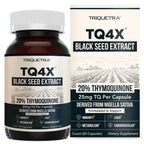 20% Thymoquinone Black Seed Oil Extract Capsules - TQ-Advanced 4X®: Potent Thymoquinone Concentration Available - 60:1 Concentrate from Nigella Sativa, Raw Form, Vegan, Glass Bottle (60 Capsules)