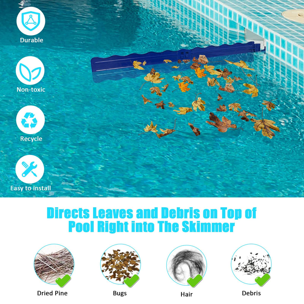 Kardeep Pool Skimmer Arm, Skimmer Guard, Pool Skimmer, Pool Debris Skimmer Catcher, Hands Free Pool Skim-It Fits Most Skimmer Systems on In-ground Pools Outfall Within 4’ to 6.7’ - Blue (Blue)
