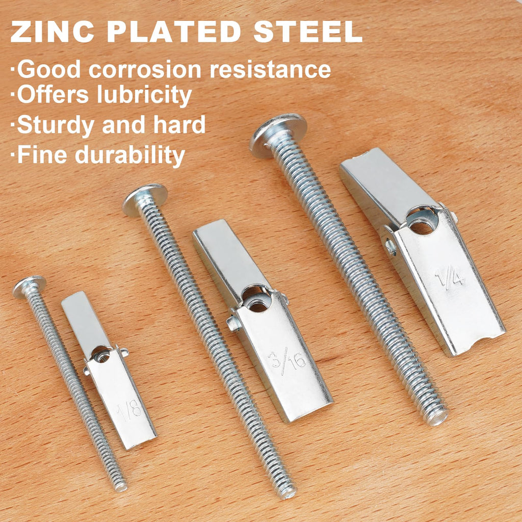 26 Sets 3 Size Toggle Bolts Heavy Duty Metal Drywall Anchors Kit
