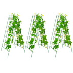 3 Packs Foldable Cucumber Trellis, 23.6" W x 54" H A-Frame Cucumber Cages for Garden, Plant Support for Raised Bed, Climbing Vegetables, Squash, Peas, Flowers