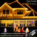 Icicle Lights for Outside Christmas Lights Outdoor 66ft 640 LEDs Warm White
