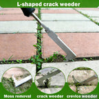 Juxifyron 3 Piece Weeding Tool Set, Stainless Steel Hand Weeder Kit with Rubber Handles, Crack Weeder, Weed Puller and Crevice Tool for Lawn, Flower Beds, Sidewalk Cracks, Patio and Between Pavers