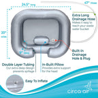Circa Air Inflatable Hair Washing Basin For Bedridden - Wash Hair In Bed With Shampoo Basin. Portable Shampoo Bowl With Pillow For Extra Comfort. The Perfect Inflatable Sink For Locs Detox