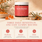 Nourish Sea Buckthorn Gummies, Gummies Sea Buckthorn Supplement with Omega 7 Superfruit Blend, Supports Skin Hydration & Radiant Glow, 120 Count, Orange