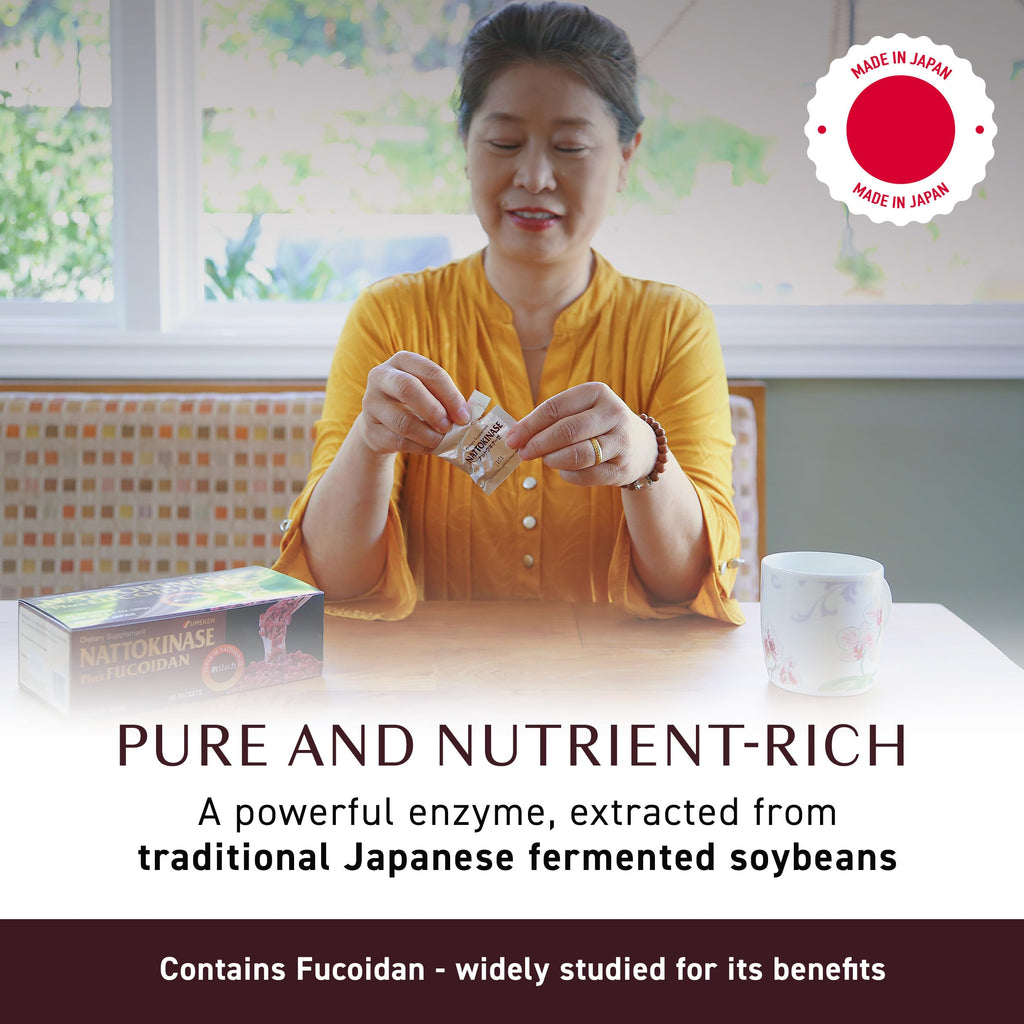 Umeken Nattokinase Plus Fucoidan, Nattokinase Supplement, 5000FU Natto, Odor Free, Easy to Take, Okinawan Fucoidan, Japanese Supplement, 60 Counts Pack of 2