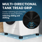 Anti Vibration Pads for Washing Machine with Tank Tread Grip - 4 Pack + Level - Fits Most Round Feet up to 1.75” - Stops Washer Dryer from Moving - Rubber Antivibration Stabilizer for Leveling Washer