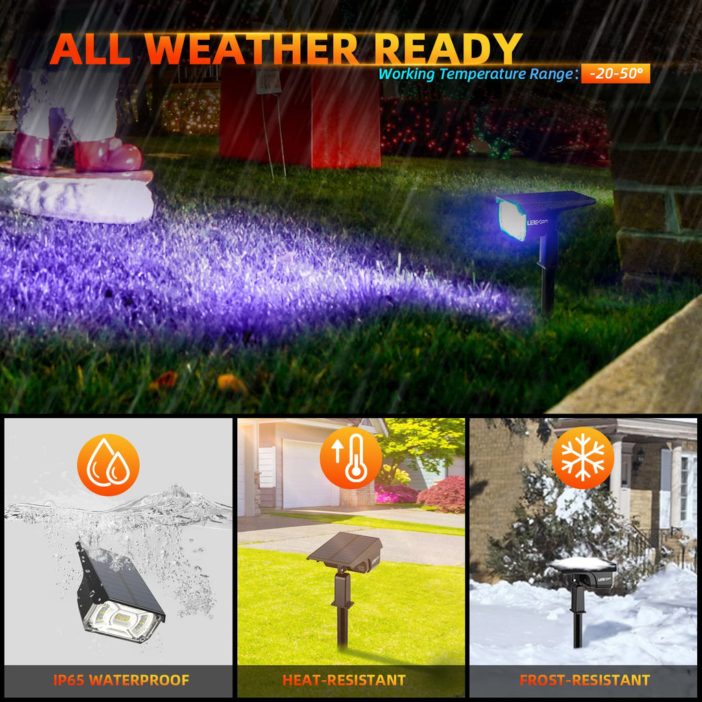 LEREKAM Solar Halloween Lights Outdoor Halloween Decorations Outdoor 2 Pack