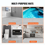 VEVOR Interlocking Tile 55PCS, Drainage Tiles 12" x 12" Splicing, Soft PVC Interlocking Drainage Floor Tiles, Non-Slip Drainage Holes for Restroom, Bathroom, Kitchen, Pool, Wet Areas, Grey