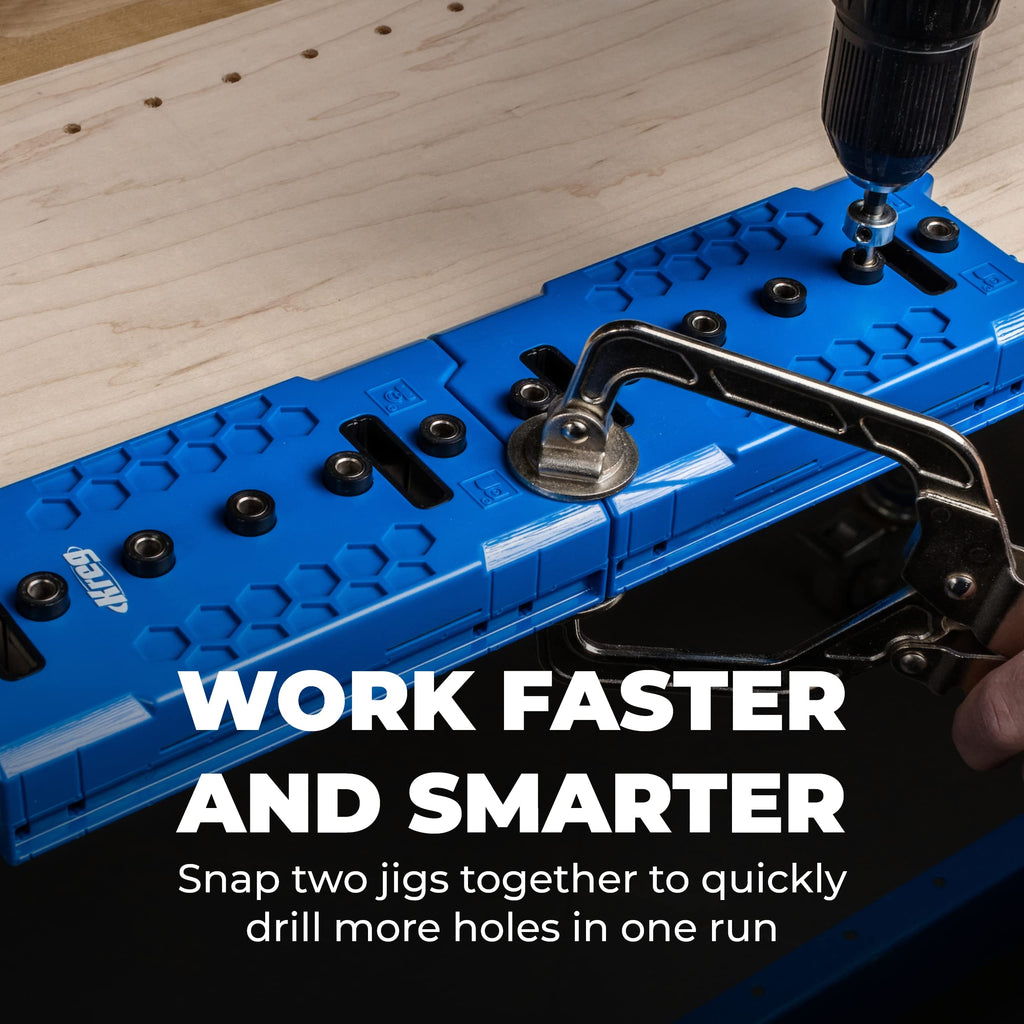 Kreg Shelf Pin Jig 1/4 Inch - Cabinet Shelf Hole Drilling Guide - Edge Aligned Precision Jig - Adjustable Shelf Pin Tool - KMA3225