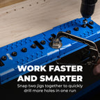 Kreg Shelf Pin Jig 1/4 Inch - Cabinet Shelf Hole Drilling Guide - Edge Aligned Precision Jig - Adjustable Shelf Pin Tool - KMA3225
