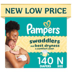 Swaddlers Newborn Diapers, Size Newborn (up to 10 lbs), 140 Count, Fragrance Free, Hypoallergenic, Absorbent, Pediatrician Recommended, Skin Safe