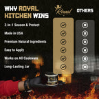 Royal Kitchen Cast Iron & Carbon Steel Seasoning Conditioner 2-IN-1 | Effective For Restoring, Protecting & Conditioning Blackstone Griddle, Cast Iron and Dutch Oven Cookware Food Safe and easy to use conditioner (15.3 Ounce (Pack of 1))