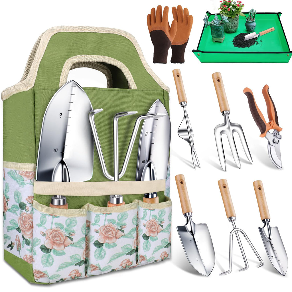 Kynup Garden Tools Set with Storage Bag, Heavy-Duty Gardening Kit for Women