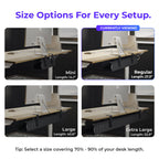 Ascrono Original No Drill Under Desk Cable Management Tray 27.3" - Premium Black Fabric Cable Management Under Desk - Clamp/Screw Mount Cord Organizer - Supports Upto 66lbs