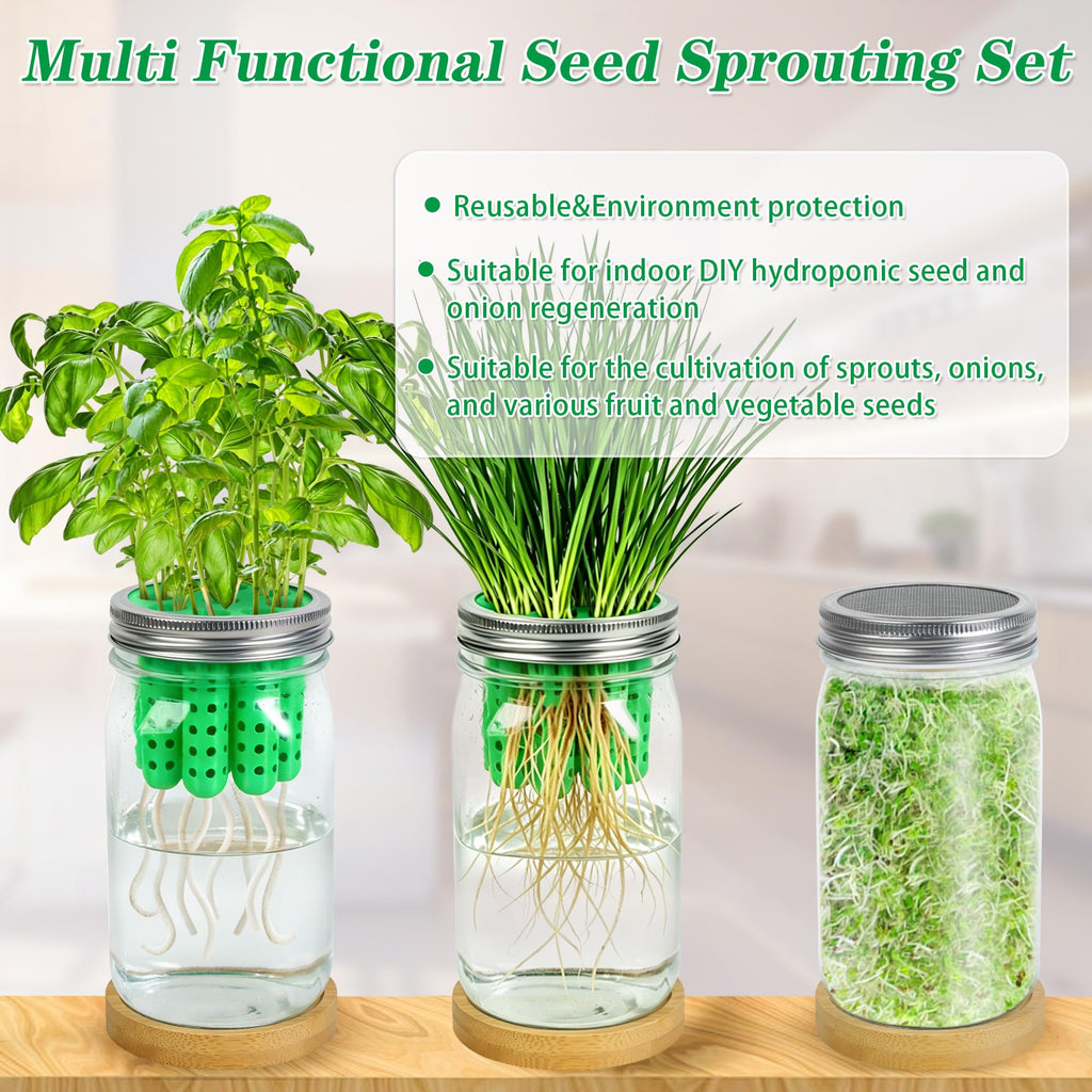 2-in-1 Seed Sprouting Set, Green Onion Regrower Kits Onion Planter Scallion