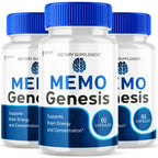 (3 Pack) Memo Genesis Capsules, Official Memogenesis Brain Health Support Pills with All Natural Ingredients, Advanced Brain Energy Supplement with Max Strength Vitamins for Women & Men (180 Capsules)