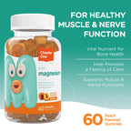 Chapter One Magnesium Gummies, Great Tasting Magnesium for Kids, Calm Kids Magnesium, Magnesium Gummies for Women and Men, Certified Kosher (Peach)