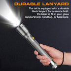 EverBrite Ultra Bright Tactical Flashlight, 900 Lumen Zoomable Adjustable Focus, 3 Light Modes, Heavy-Duty Aluminum Torch for Hurricane Supplies Camping, Includes 3C Alkaline Batteries-Gray