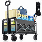 280LBS Collapsible Wagon Cart Foldable Lightweight Grocery Cart with Wheel