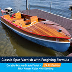 TotalBoat Gleam Marine Spar Varnish, Gloss and Satin Polyurethane Finish for Wood, Boats and Outdoor Furniture (Gloss Quart)