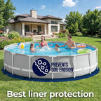 21 Ft Round Pool Liner Pad - Mat Tarp for Under Pool, Above Ground Pool Mat, Pool Ground Cloth, Pool Bottom Pad, Waterproof PE Tarp, Puncture Protection & Extend Liner Life (Round)