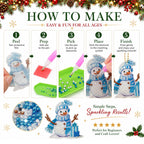 Ferraycle 12 Pcs Snowman Diamond Art Christmas Ornaments Kit, Multicolor