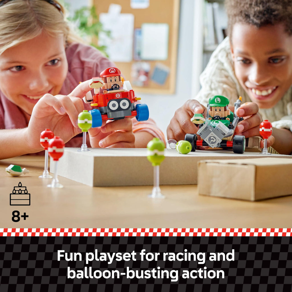 LEGO Super Mario: Mario Kart Baby Mario vs. Baby Luigi - Collectible Toy Building Set for Kids, Boys and Girls, Ages 8+ - Nintendo Mario Kart Toy for Fans - Gift Idea for Birthdays - 72034