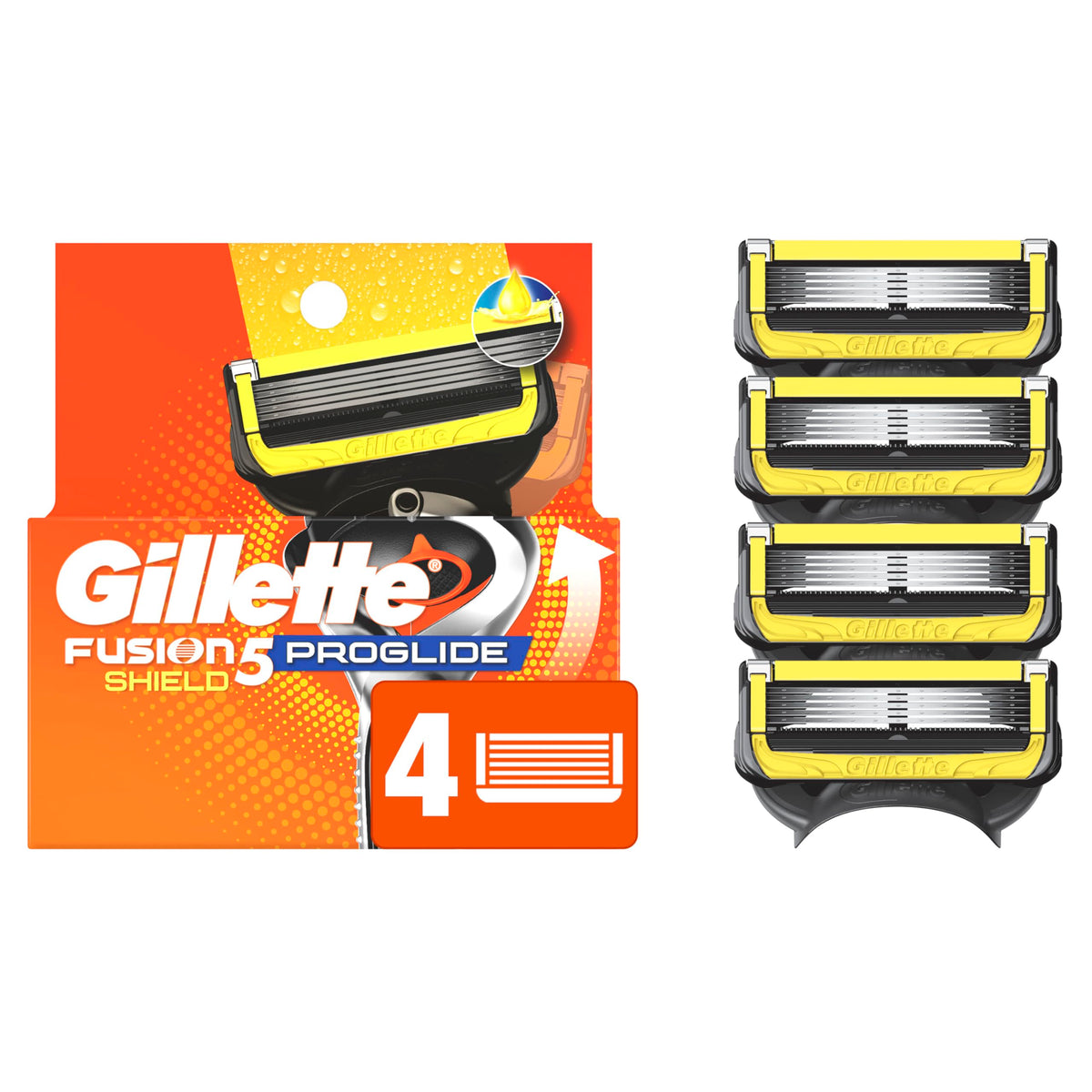 Gillette ProGlide Shield Razor Refills for Men, 4 Blade Refills
