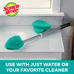 Scotch-Brite Extendable Tub & Tile Scrubber Kit, Includes 1 Handle and 3 Non-Scratch Scrubber Pads + Command Broom and Mop Grippers, 2-Grippers, 4-Strips