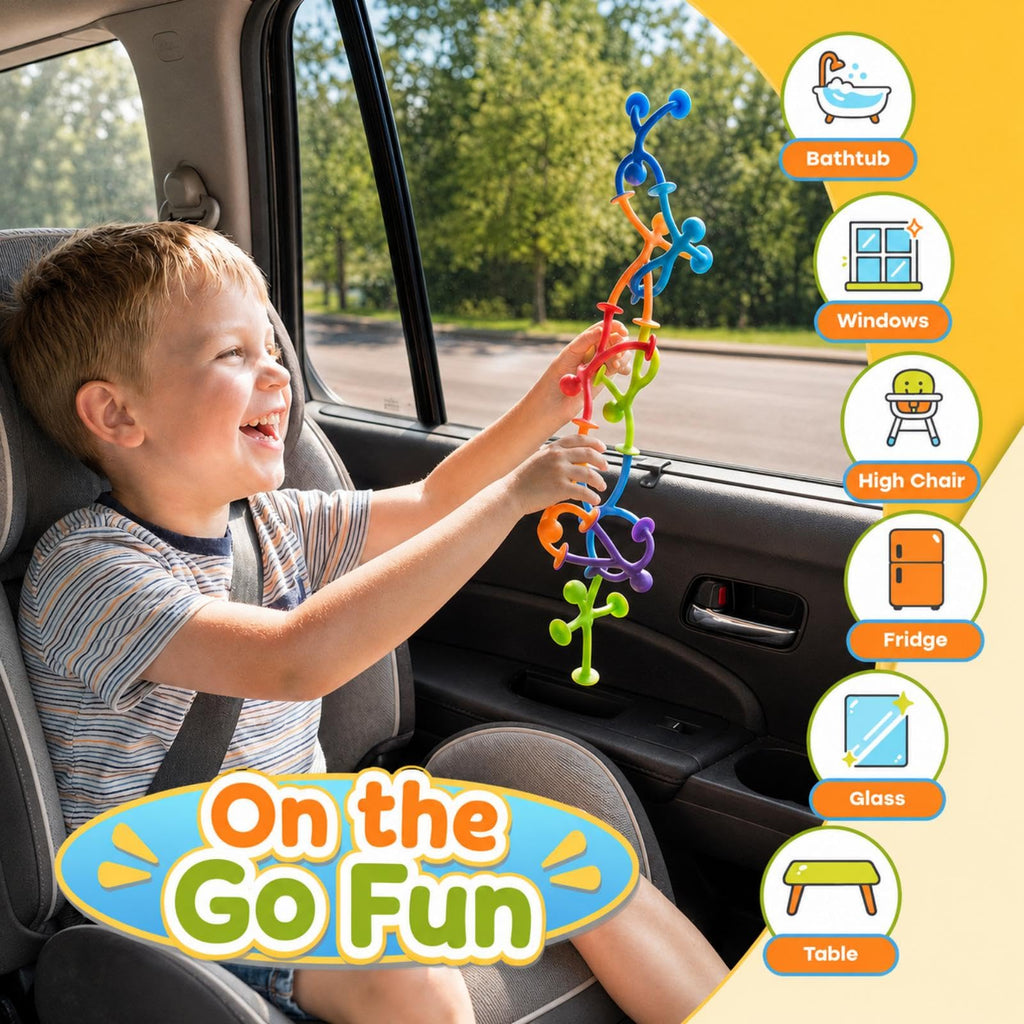 OleOletOy Suction Fidget Toys for Kids: 21 Pack Stretchy Sensory Toys