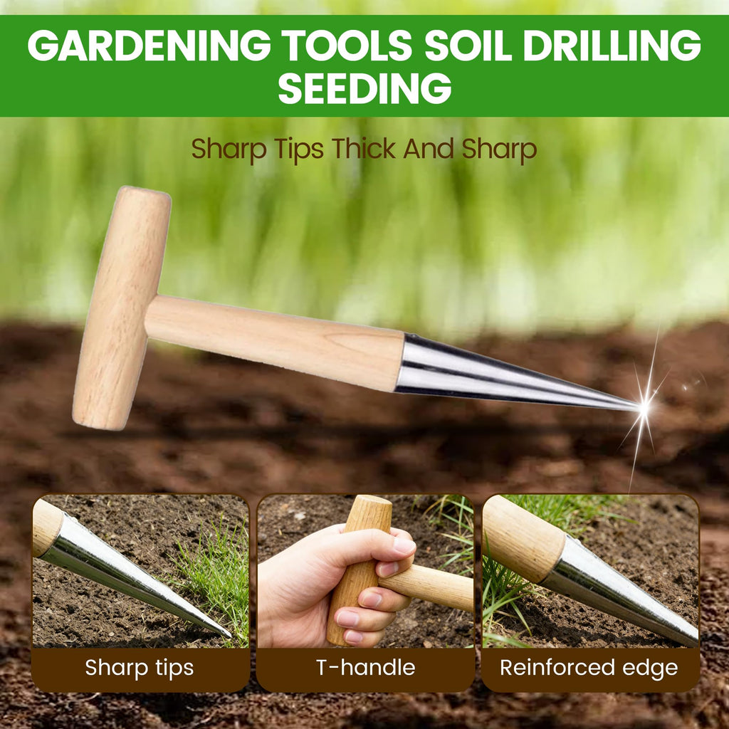 Plant Hole Digger for Planting, Garden Seed Dispenser, Bulb Planting Tool, Handheld Digger Garden Seed Planting Tool for Planting Tulip Daffodil Saffron Vegetable Seeds (1pcs)