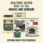 Grazly Whipped Bison Tallow Balm w/Manuka Honey, Jojoba, Organic Vanilla - Grass-Fed & Finished Organic Tallow Face Moisturizer - Face & Body Cream for Acne-Prone Skin - Nourishing Skincare (2.5 oz)