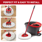 6 Pack Mop Replacement Heads for Spin Mop, Microfiber Spin Mop Refills, Easy Cleaning Mop Head Replacement